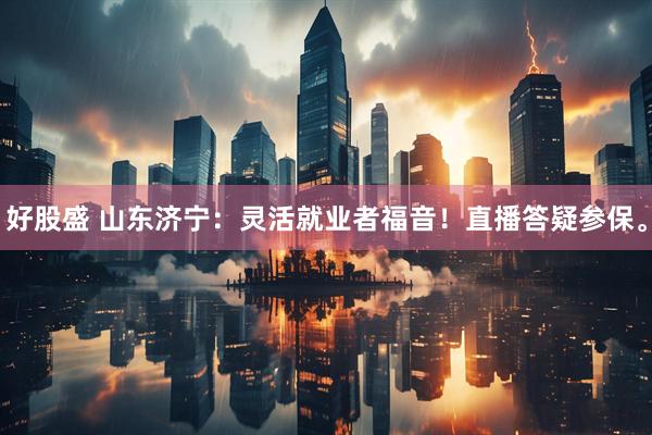 好股盛 山东济宁：灵活就业者福音！直播答疑参保。