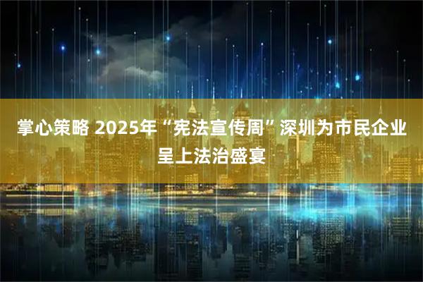 掌心策略 2025年“宪法宣传周”深圳为市民企业呈上法治盛宴